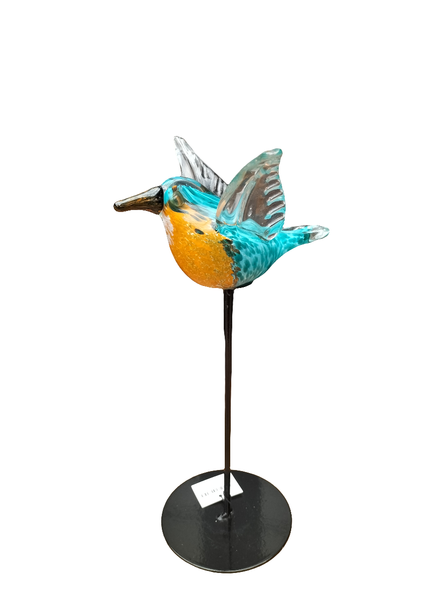 Sculptuur ijsvogel glas