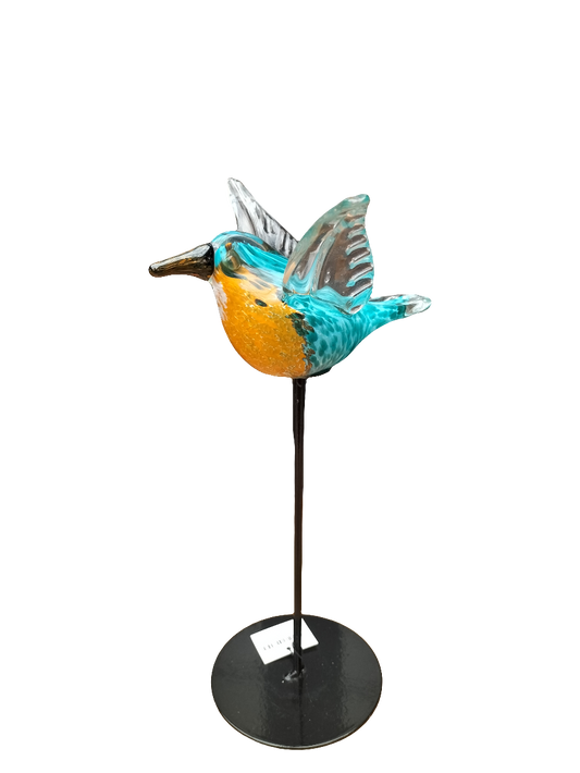 Sculptuur ijsvogel glas