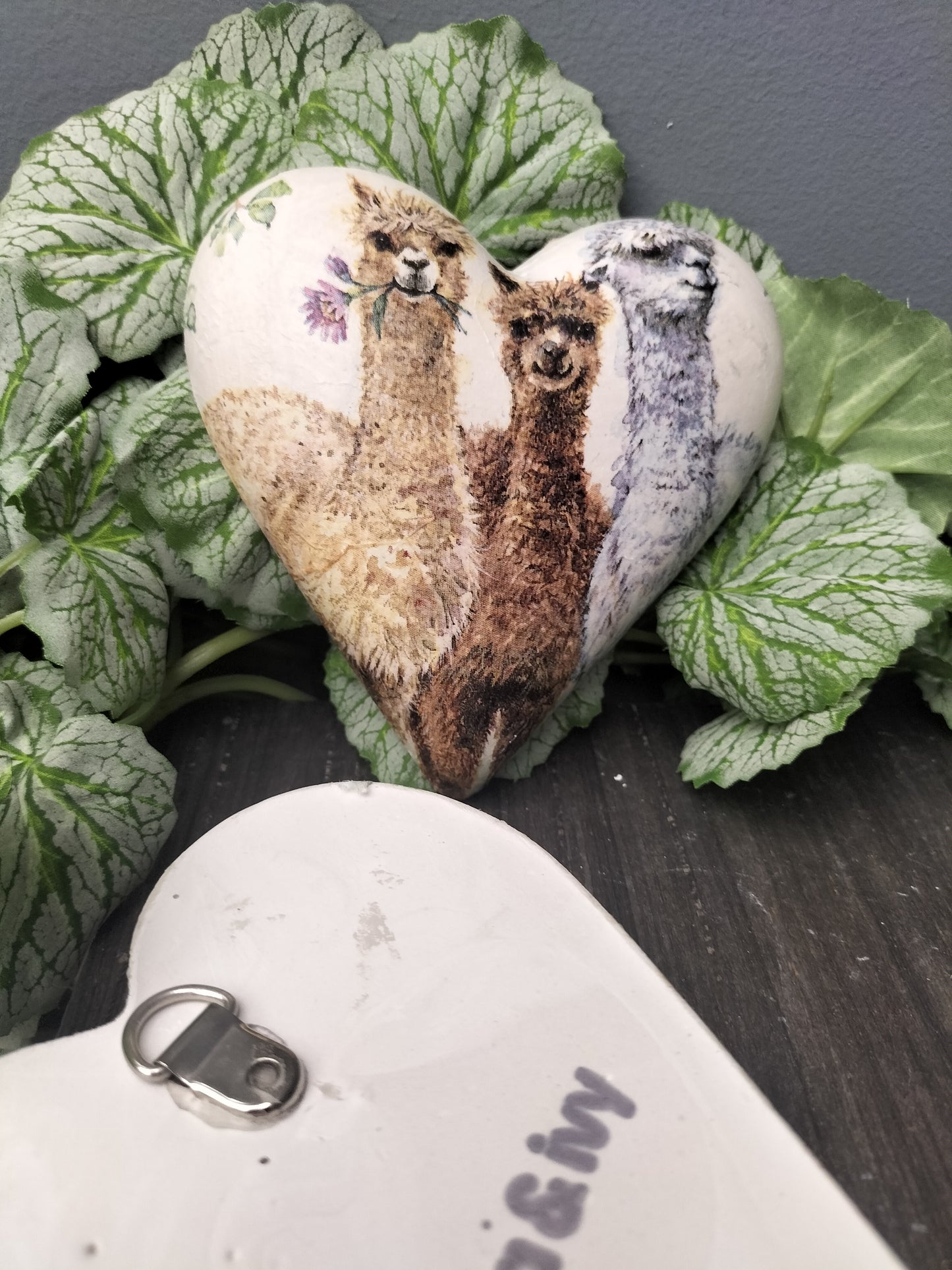 Decoupage hart - alpacas