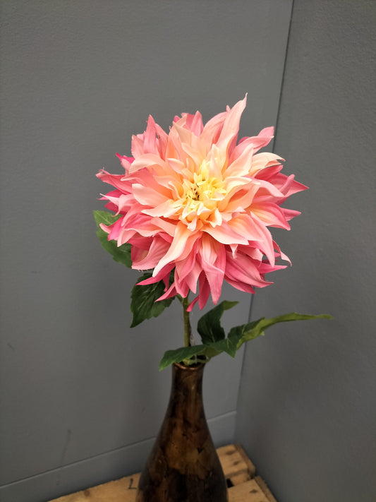 Dahlia - rose/geel, 63cm