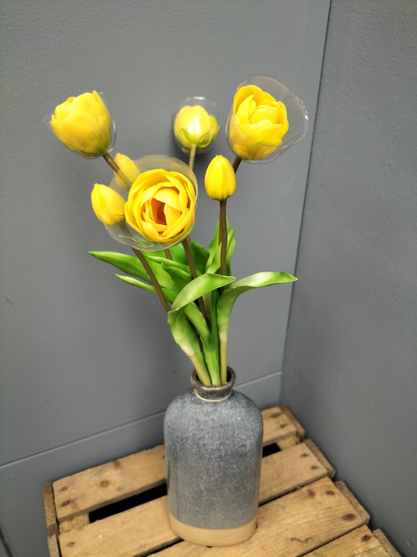 Real touch tulpen - geel x7, 44cm