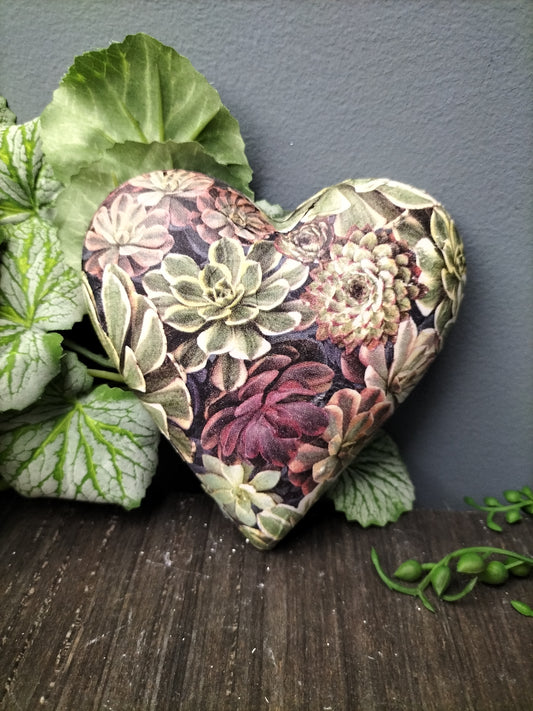 Decoupage hart - vetplantjes