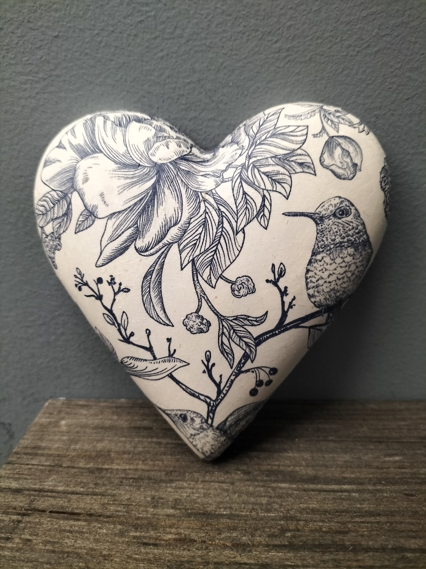 Decoupage hart - blueprint vogels