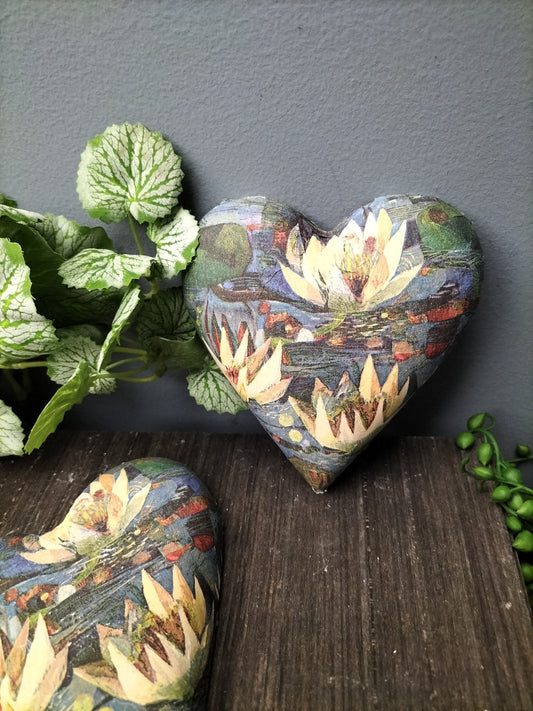 Decoupage hart - waterlelies