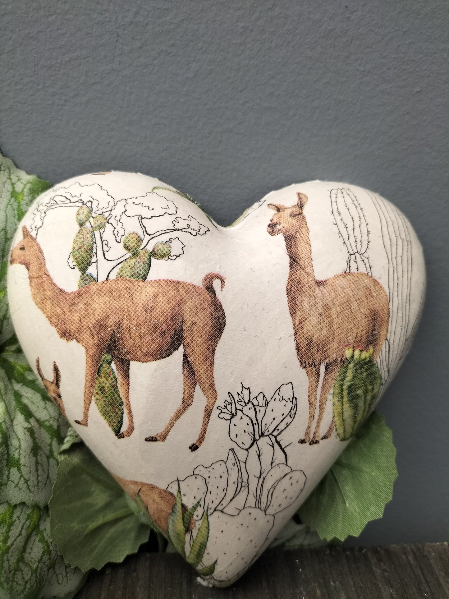 Decoupage hart - Lama