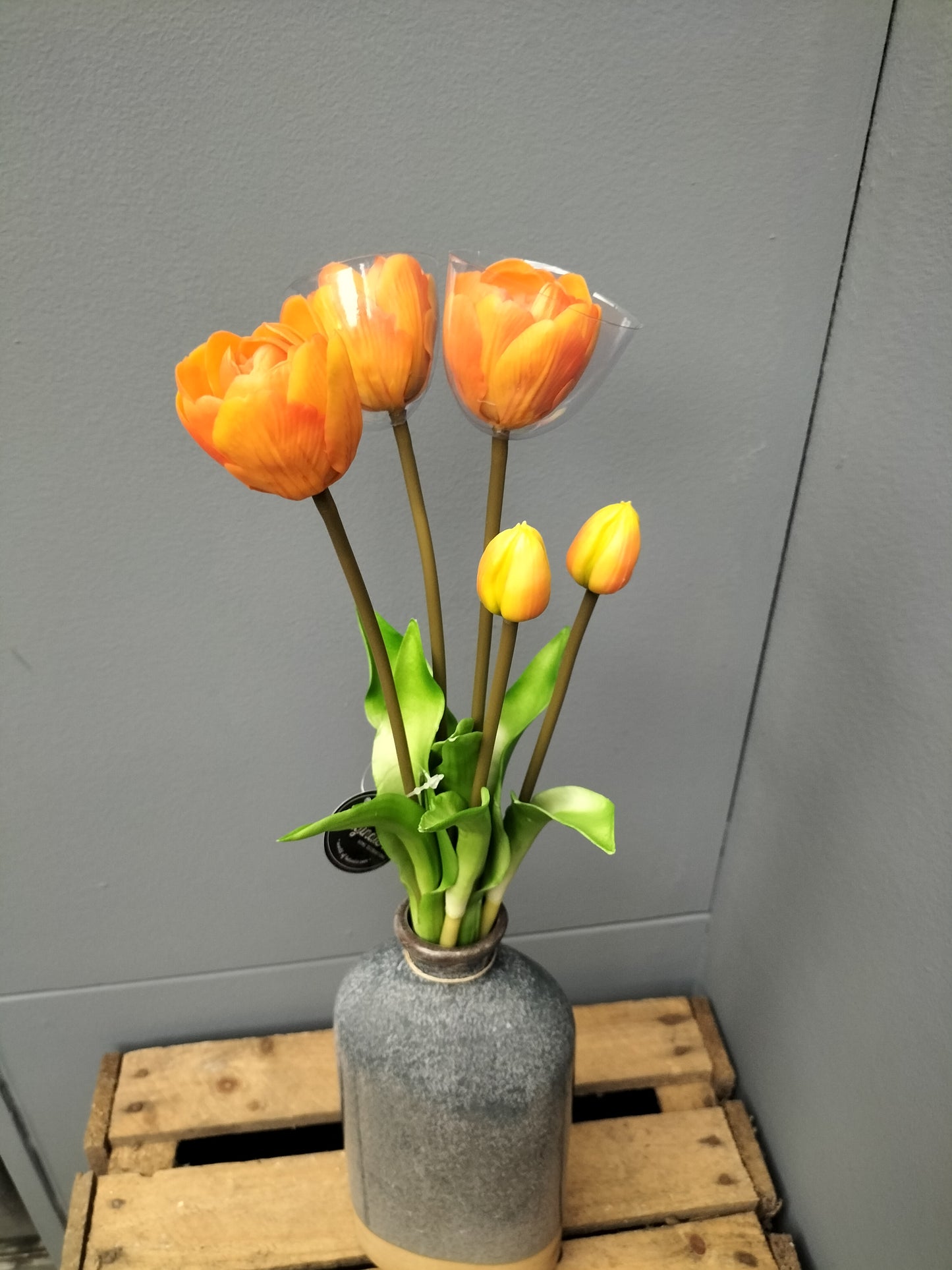 Real touch tulpen - oranje x5, 44cm