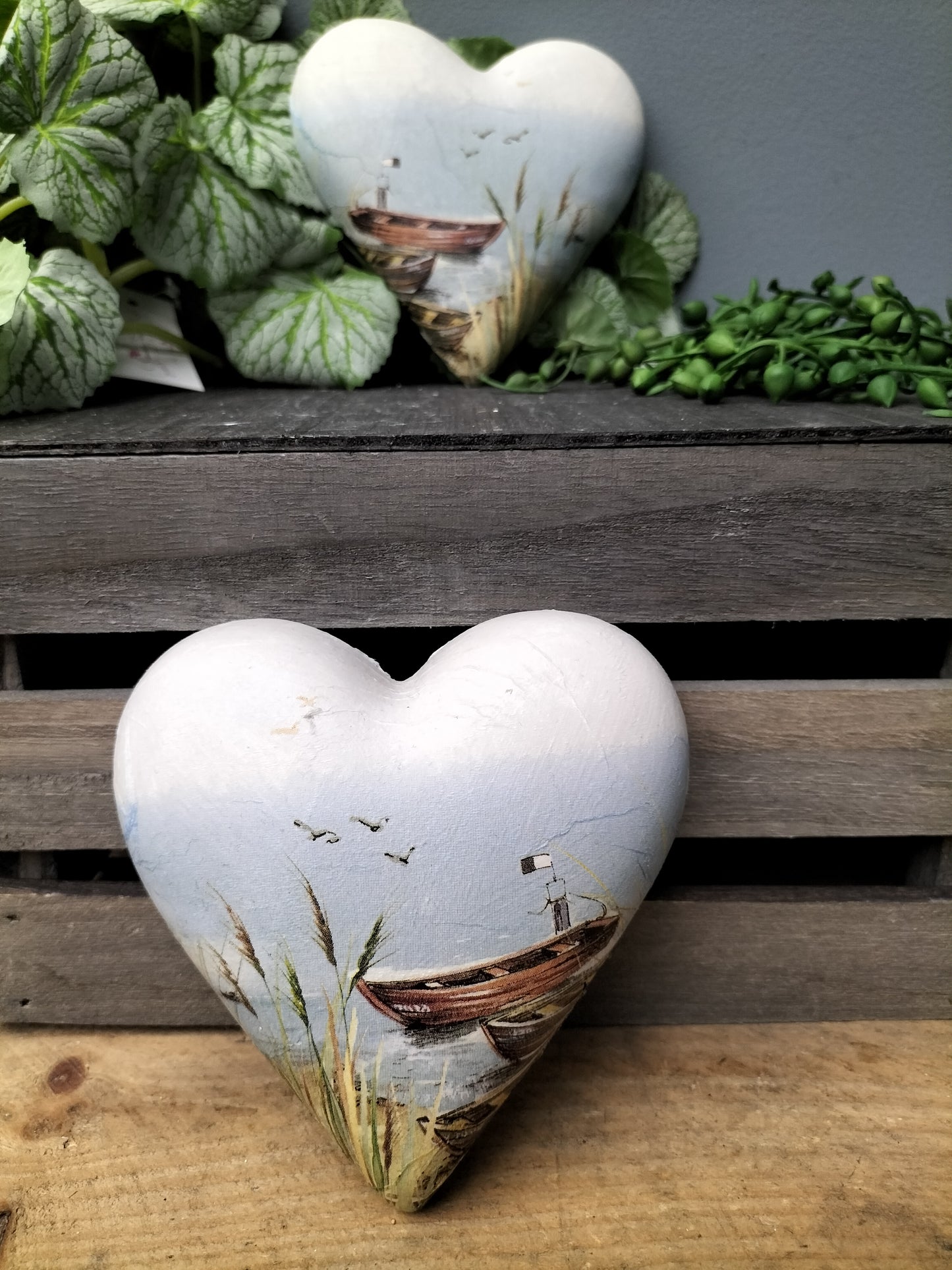 Decoupage hart - bootjes