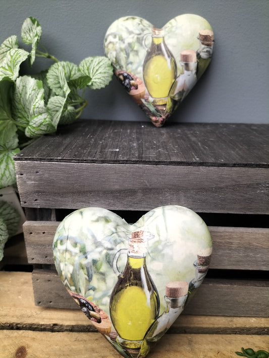 Decoupage hart - olijfolie