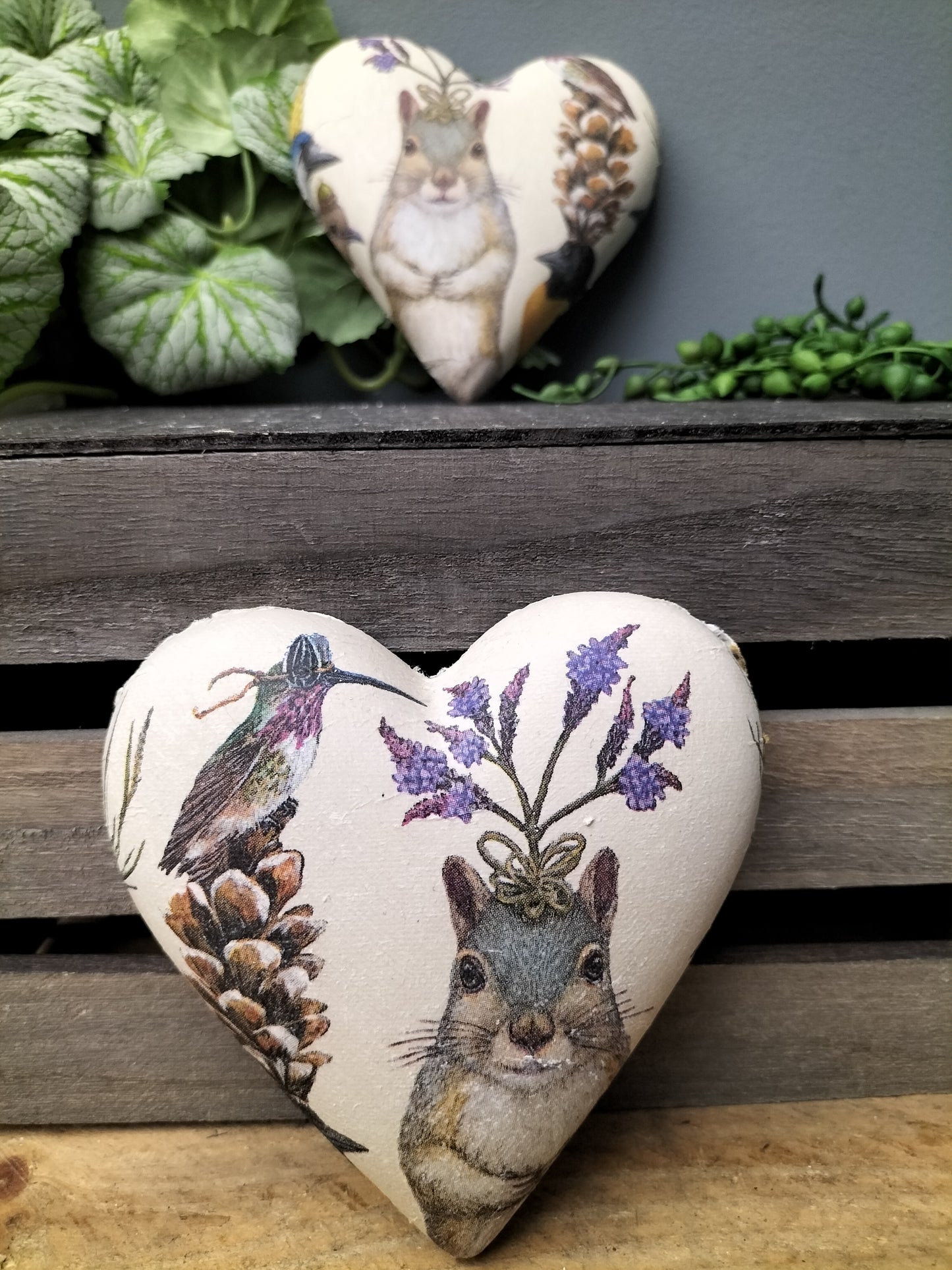 Decoupage hart - hamster en vrienden