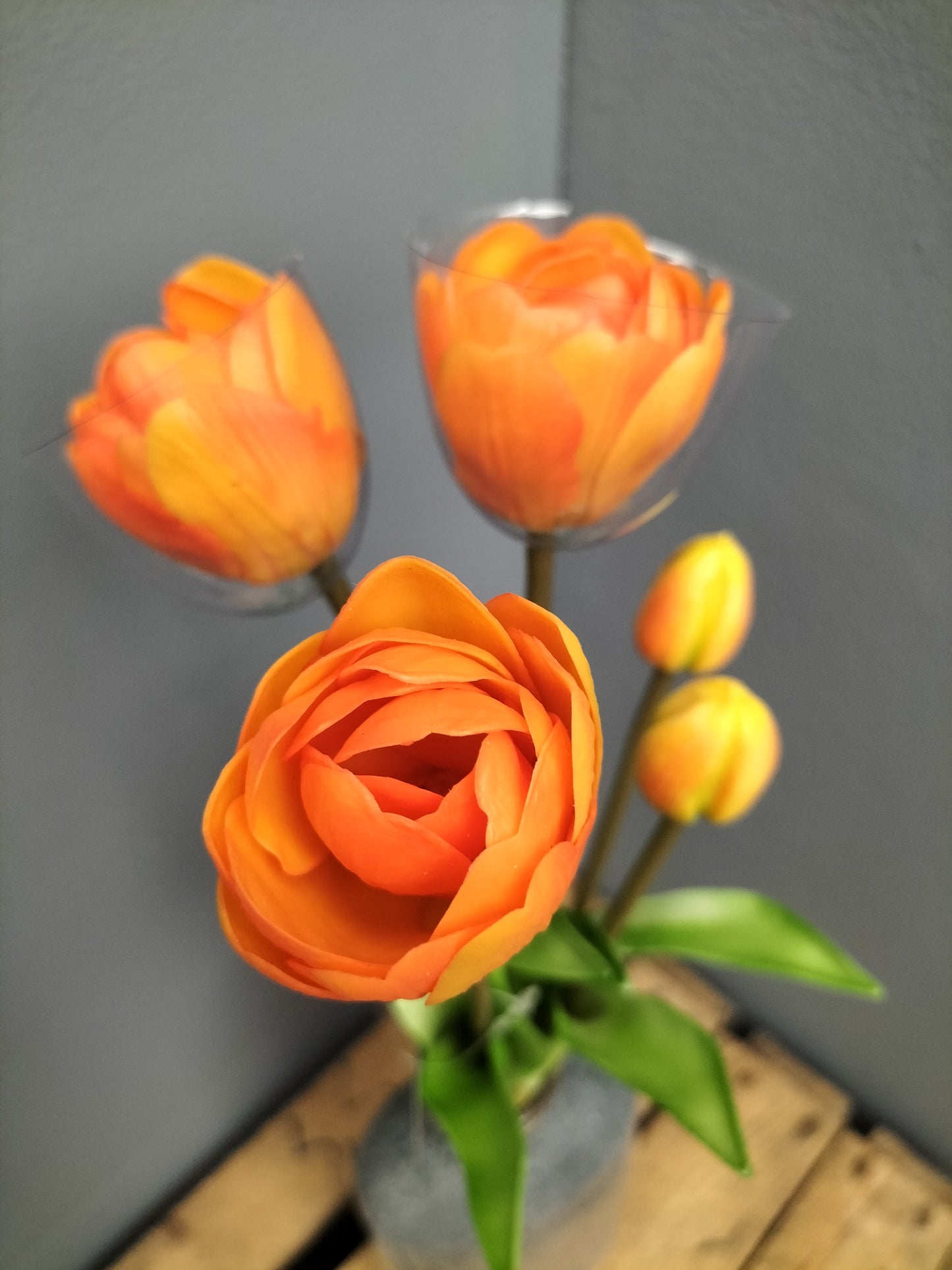 Real touch tulpen - oranje x5, 44cm