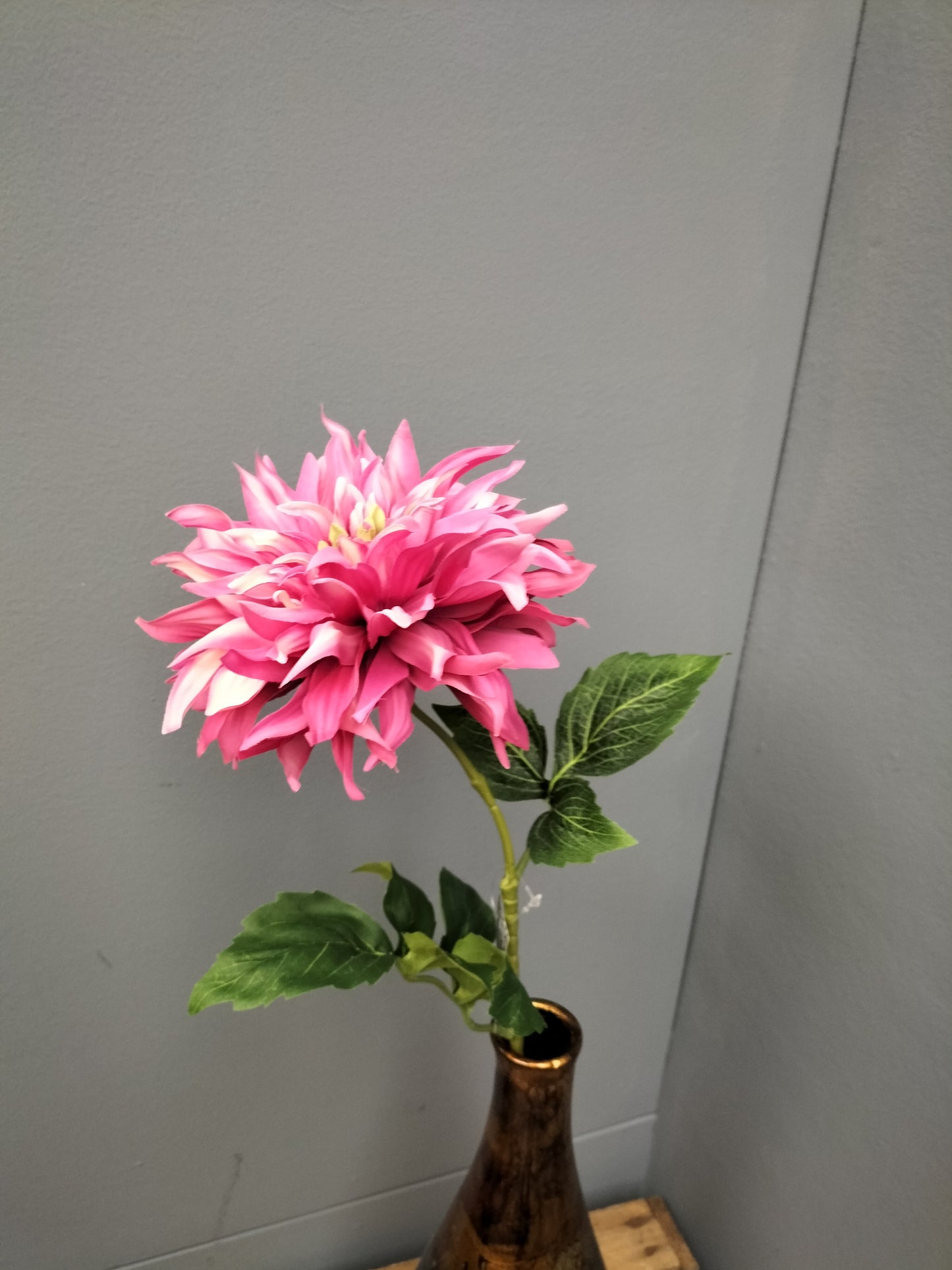 Dahlia - roze/wit, 63cm