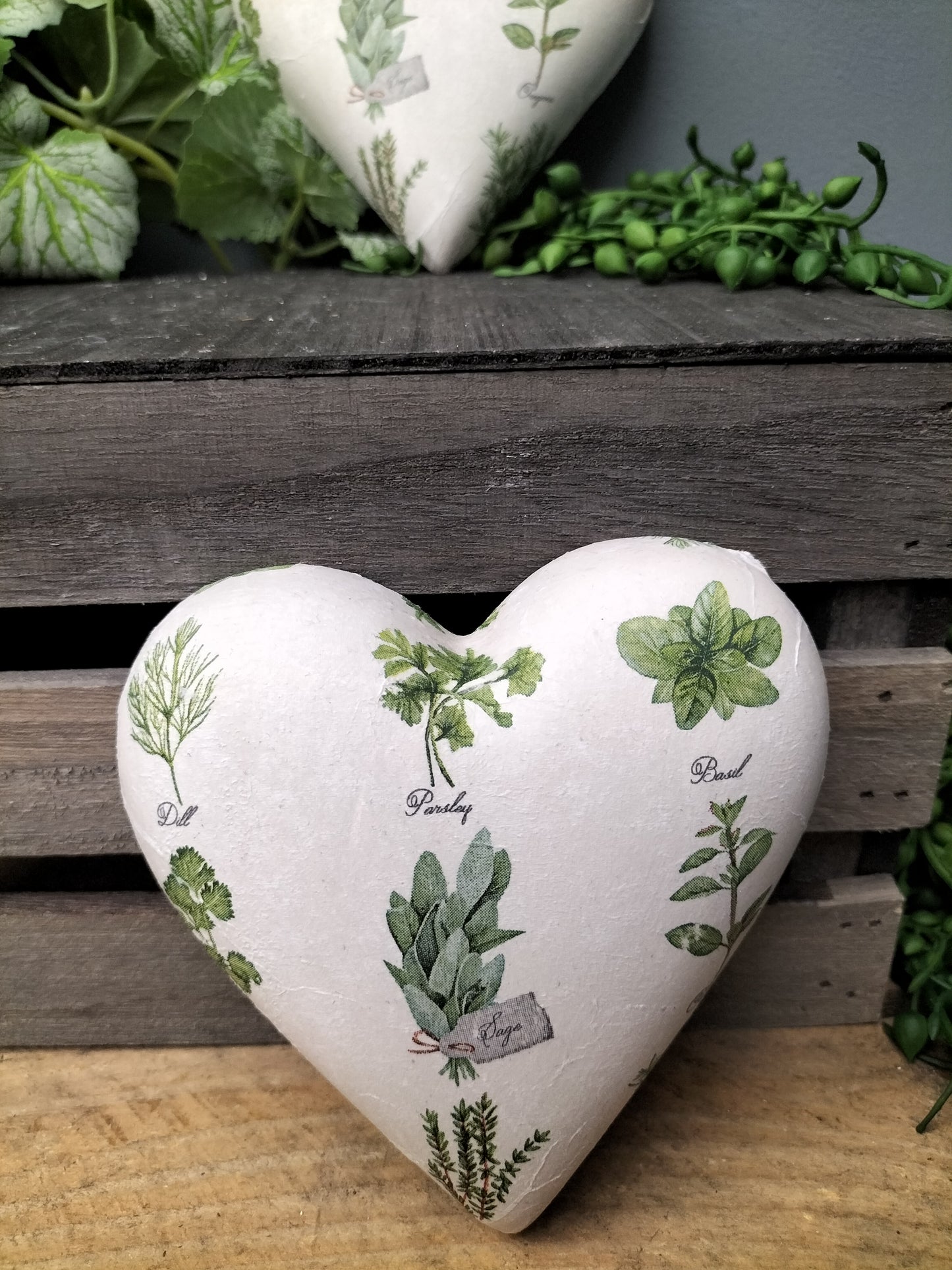 Decoupage hart - kruiden