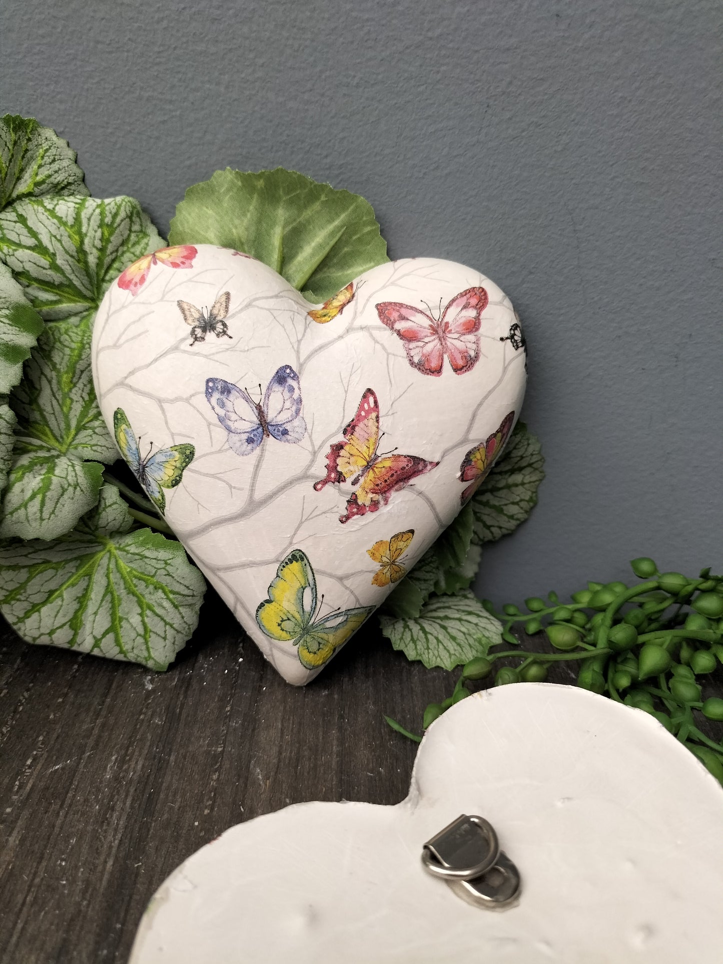 Decoupage hart - vlinders op tak