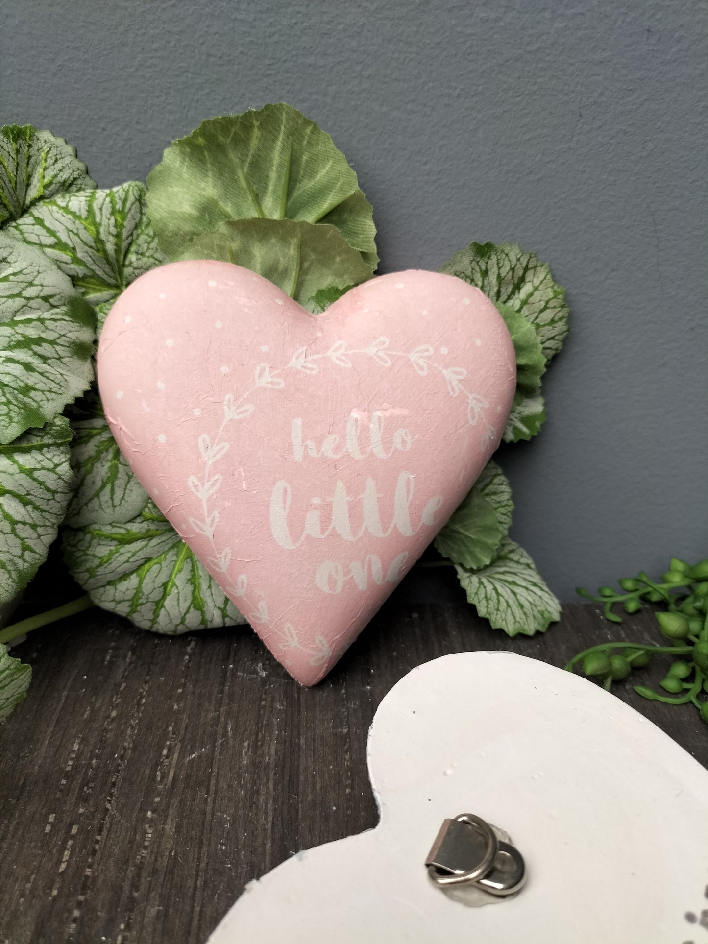 Decoupage hart- hello little one