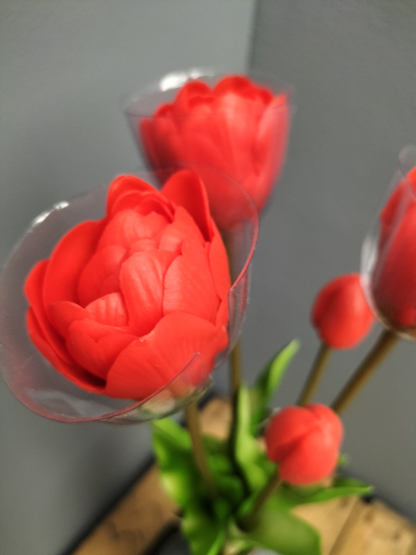 Real touch tulpen - rood x5, 44cm