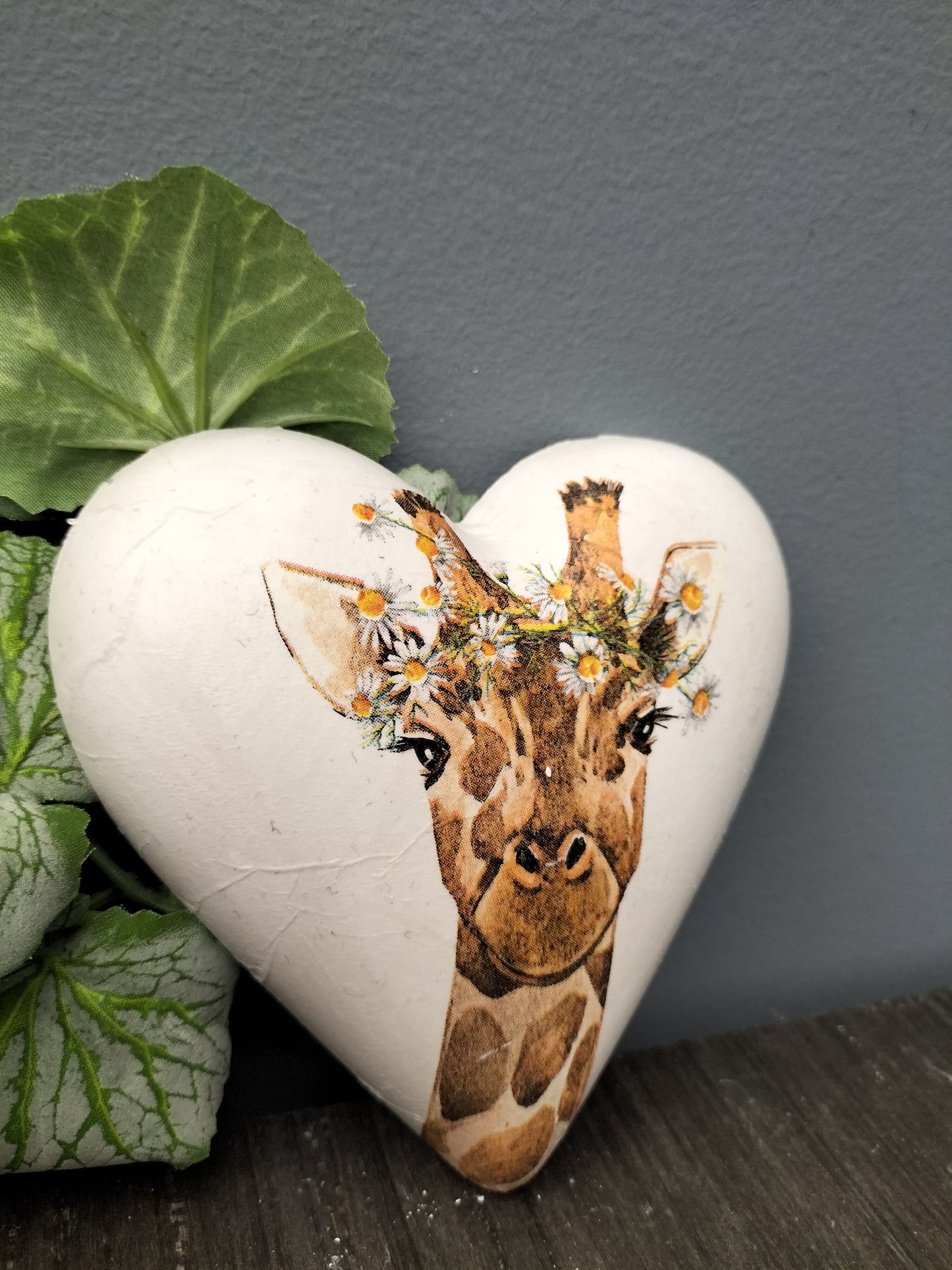 Decoupage hart - giraffe