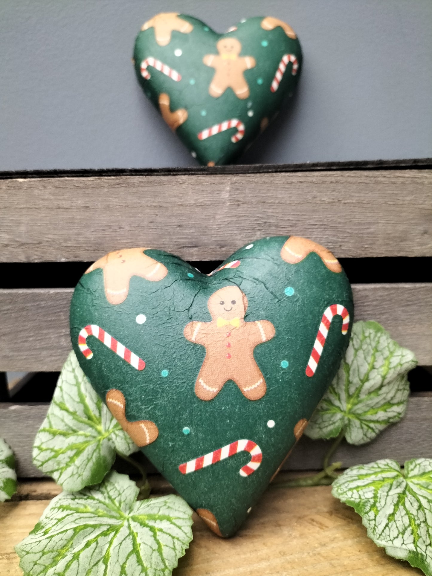 Decoupage hart - gingerbread man