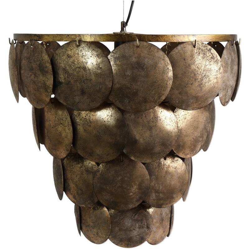 Landelijke schijf hang lamp - bruin, 53cm