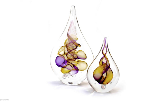 Druppel kristal - 15.5cm, violet/bruin