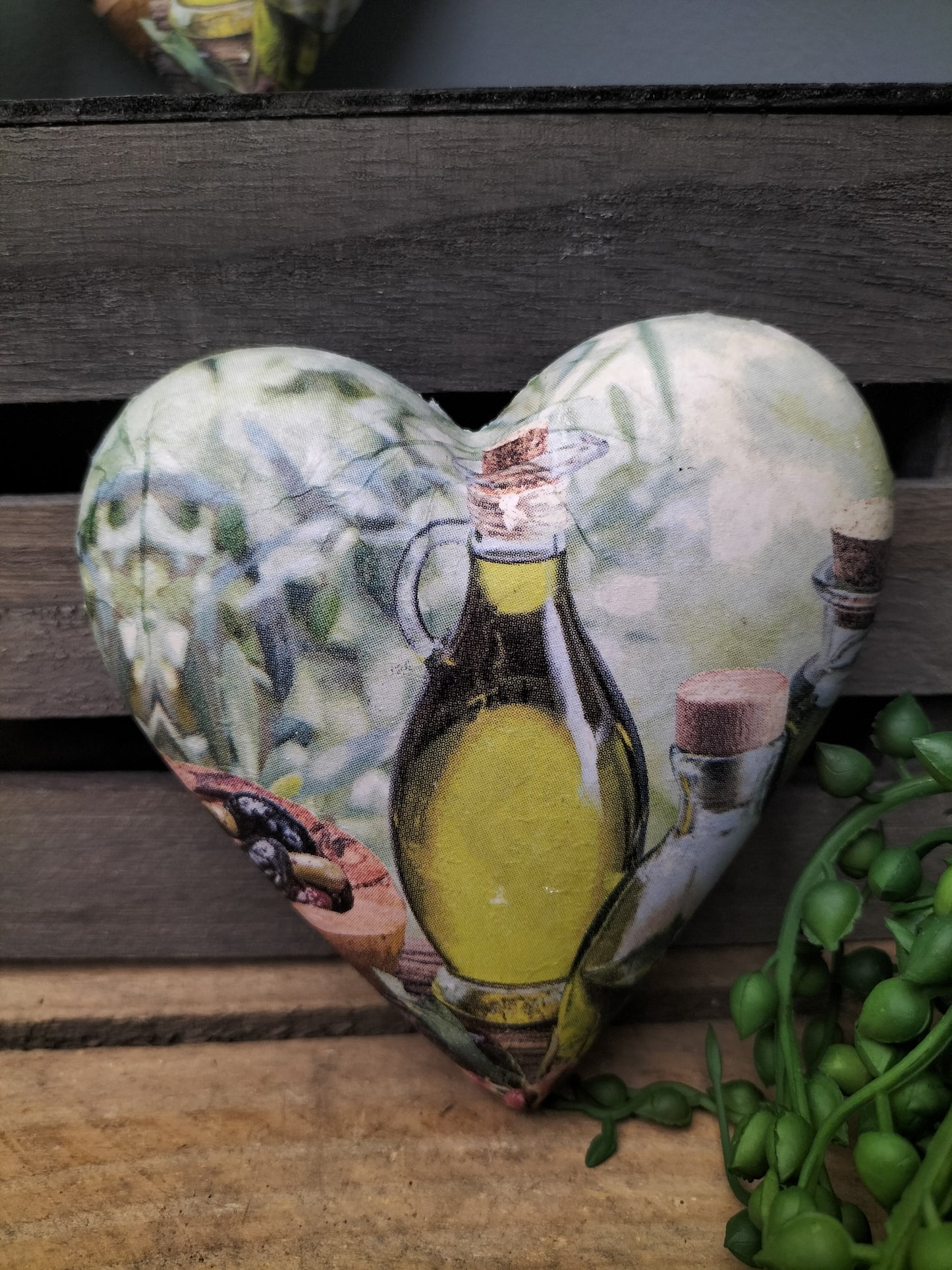 Decoupage hart - olijfolie