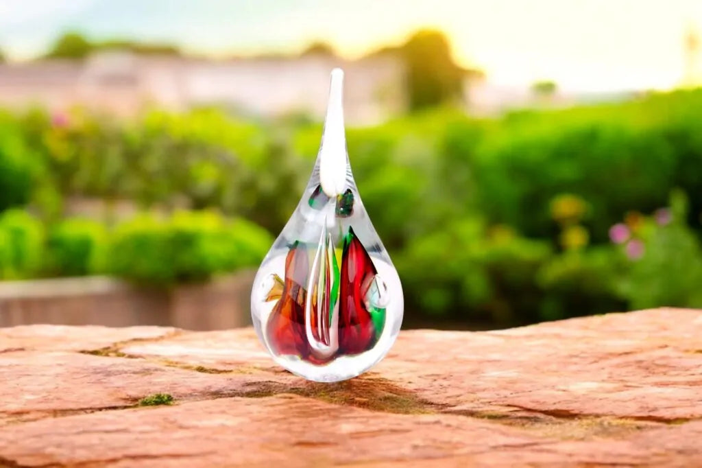Druppel kristal - 16cm - rood/blauw/groen