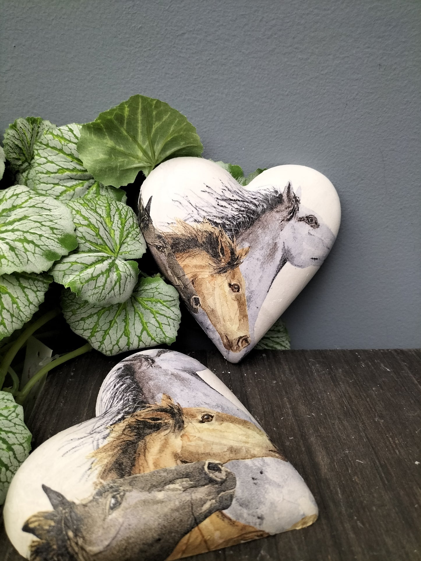 Decoupage hart - 3 paarden