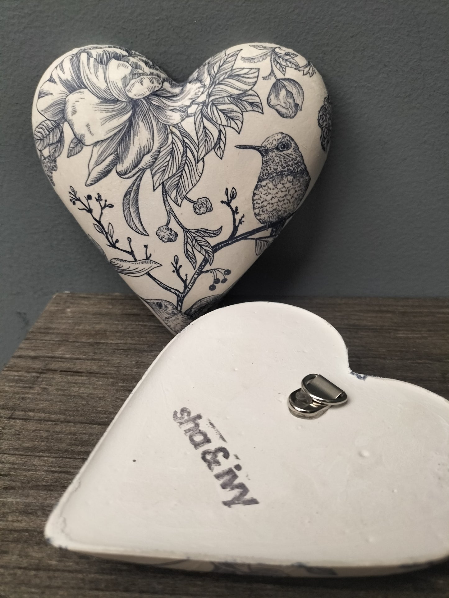 Decoupage hart - blueprint vogels