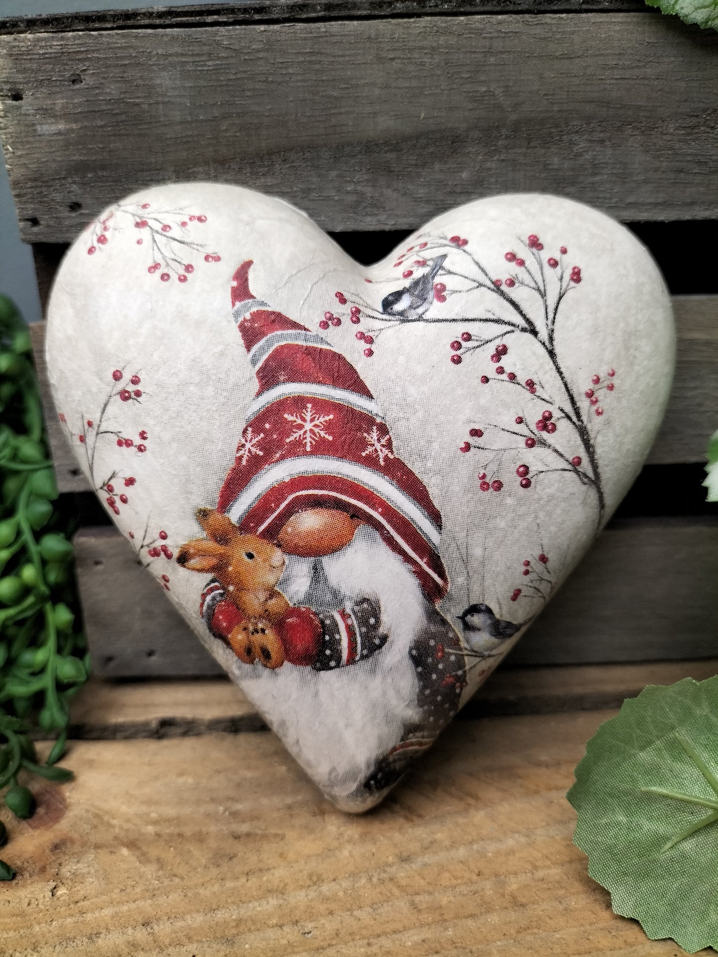 Decoupage hart - gnome