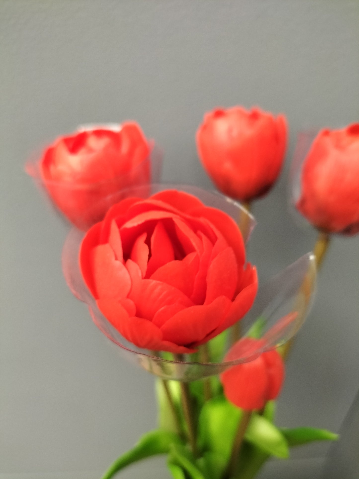 Real touch tulpen - rood x7, 44cm