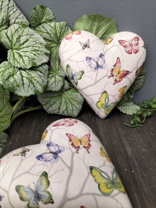 Decoupage hart - vlinders op tak