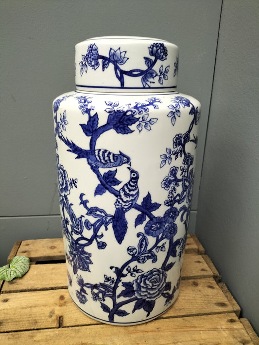 Urn/ vaas - blauw, wit, 40cm