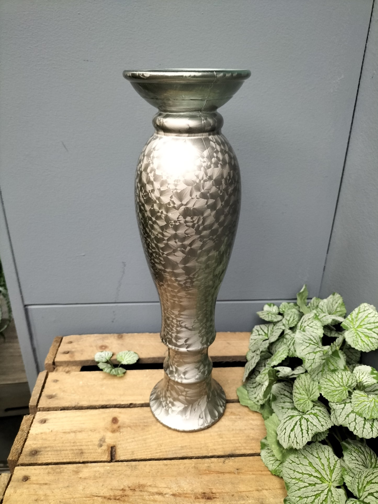 Recycled glazen vaas - zilver, 30cm, 40cm